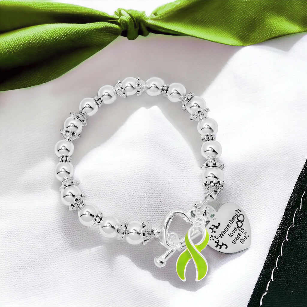 Lime Green Ribbon Where There is Love  Bracelets The Awareness Company