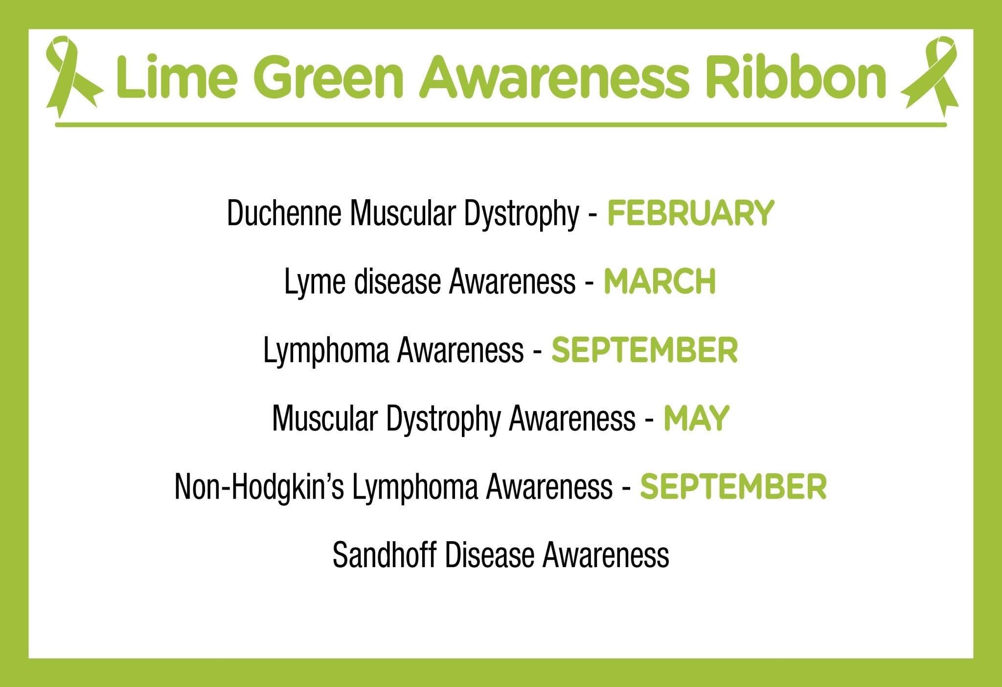 Lime Green Silicone Bracelets for Lymphoma, Lyme Disease The Awareness Company