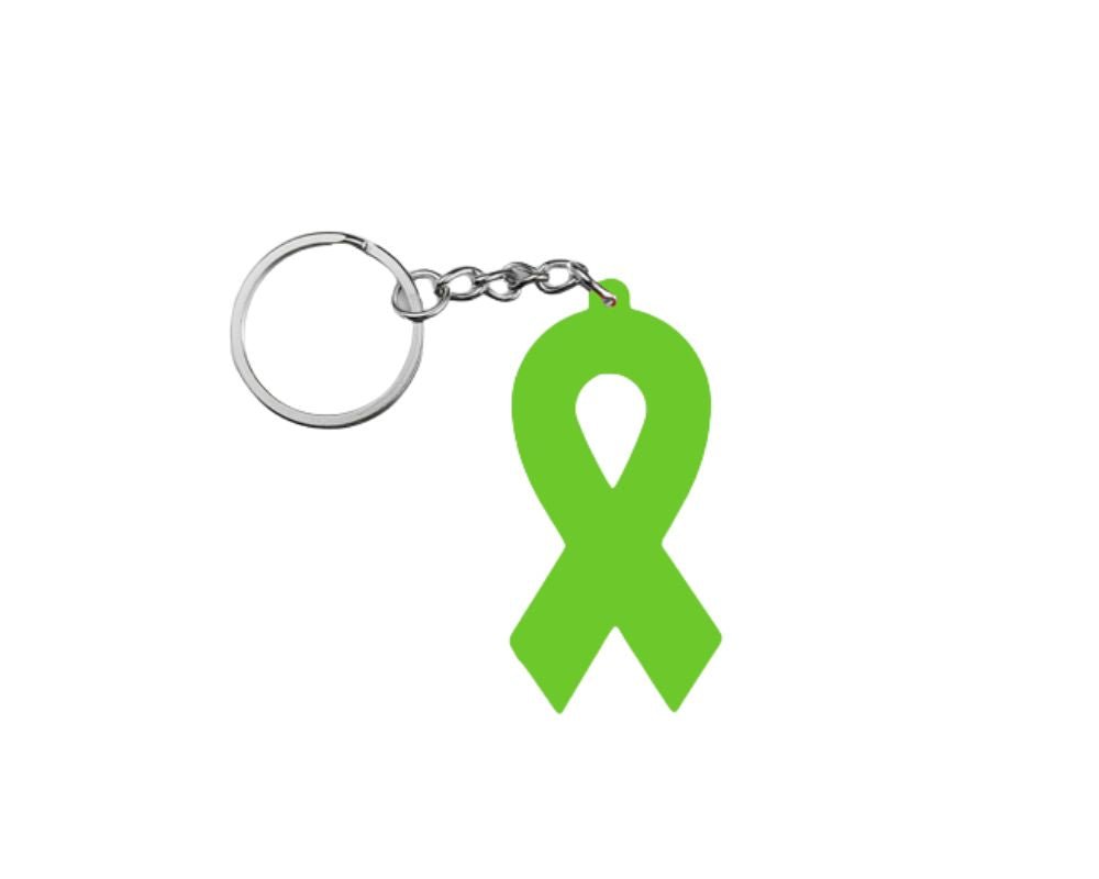25 Pack Lime Green Silicone Ribbon Key Chains The Awareness Company