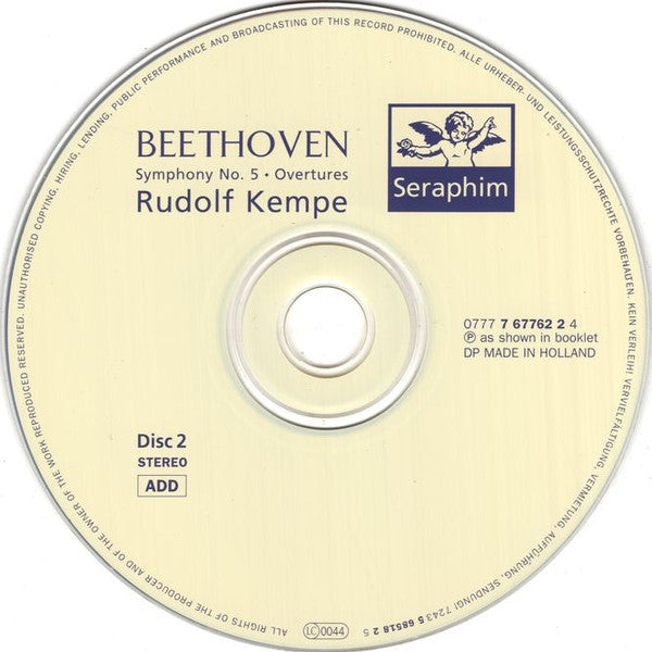 Ludwig van Beethoven, Rudolf Kempe - Symphonies Nos. 1 ⬥ 3 "Eroica" ⬥ 5 (CD) | Near Mint (NM) Near Mint (NM) Love Vinyl Records