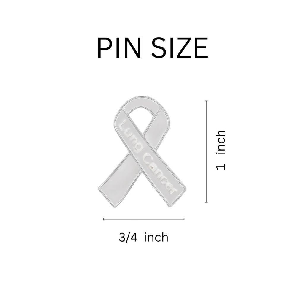 10 Pack Lung Cancer Awareness Ribbon Pins The Awareness Company