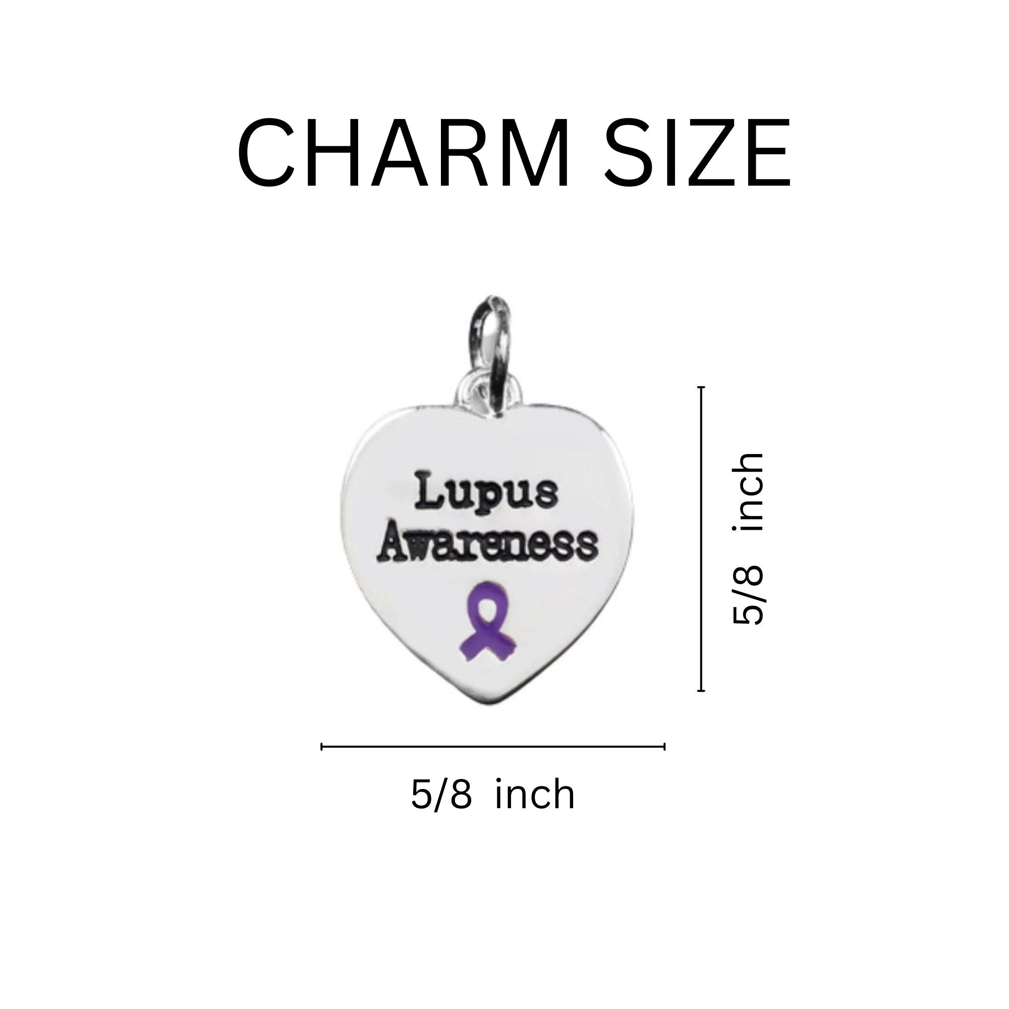 Lupus Awareness Heart Charm Leather Cord Bracelets The Awareness Company