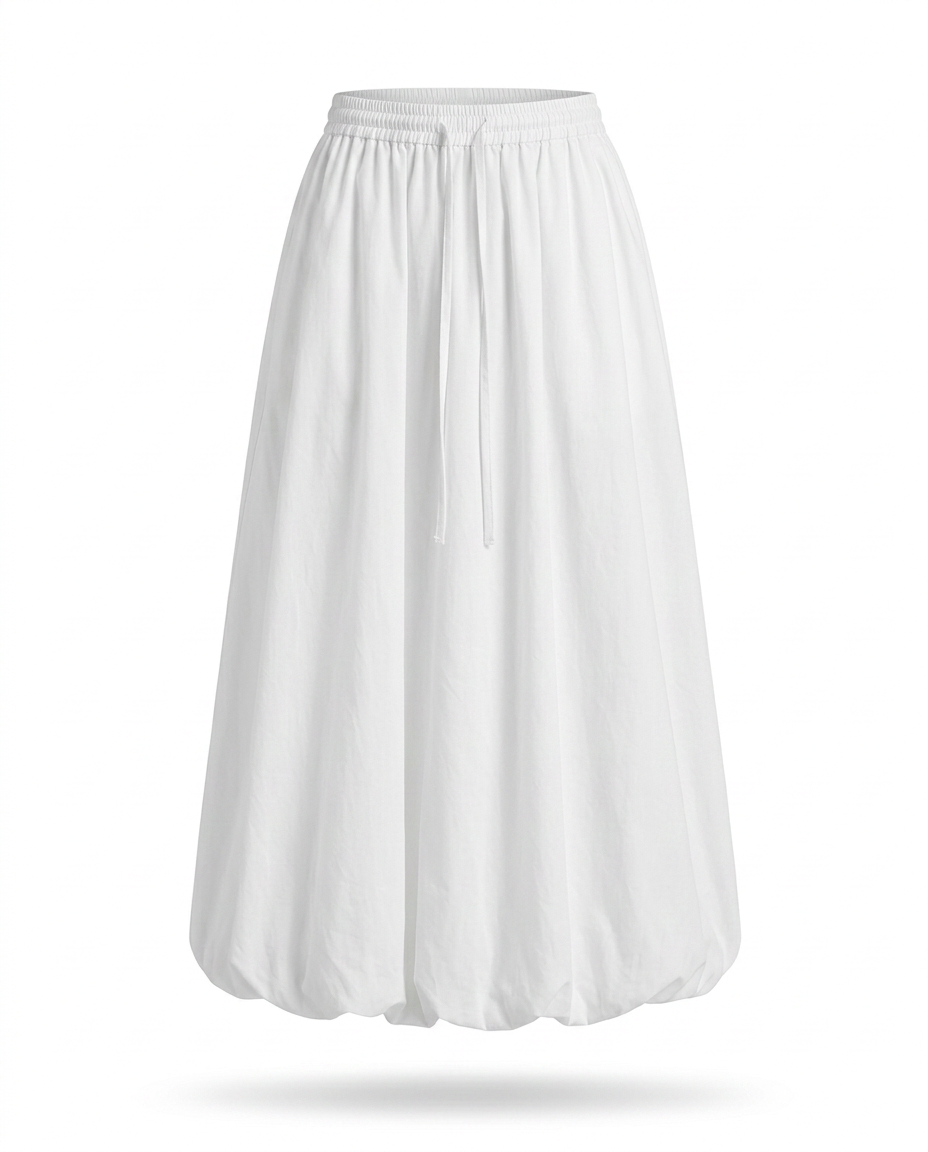 Radiant A-Line Polyester Maxi Skirt Boho Brown