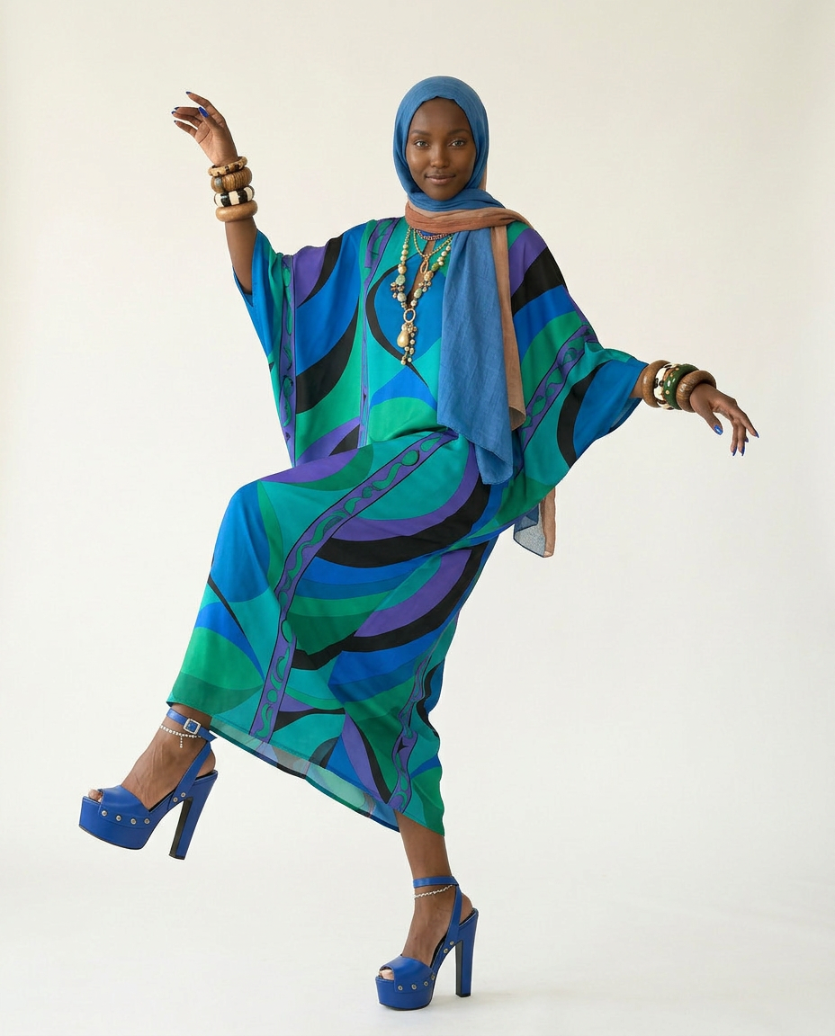 Limitless Printed Maxi Kaftan Boho Brown