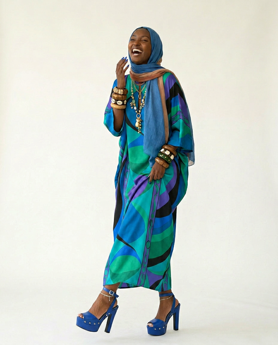 Limitless Printed Maxi Kaftan Boho Brown