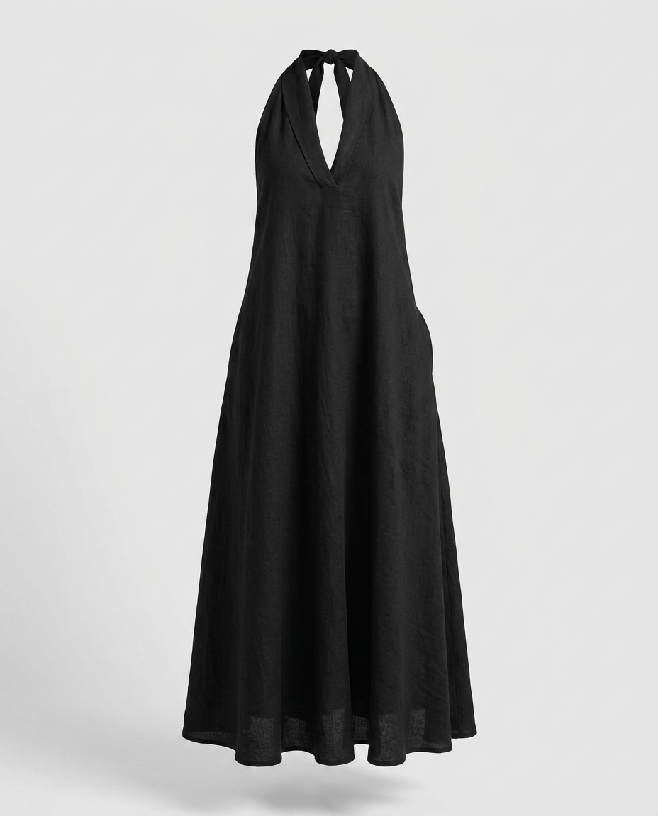 Free Spirit Halter Neck Maxi Dress Boho Brown