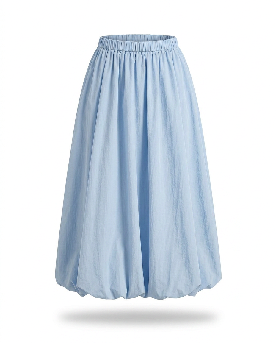Radiant A-Line Polyester Maxi Skirt Boho Brown