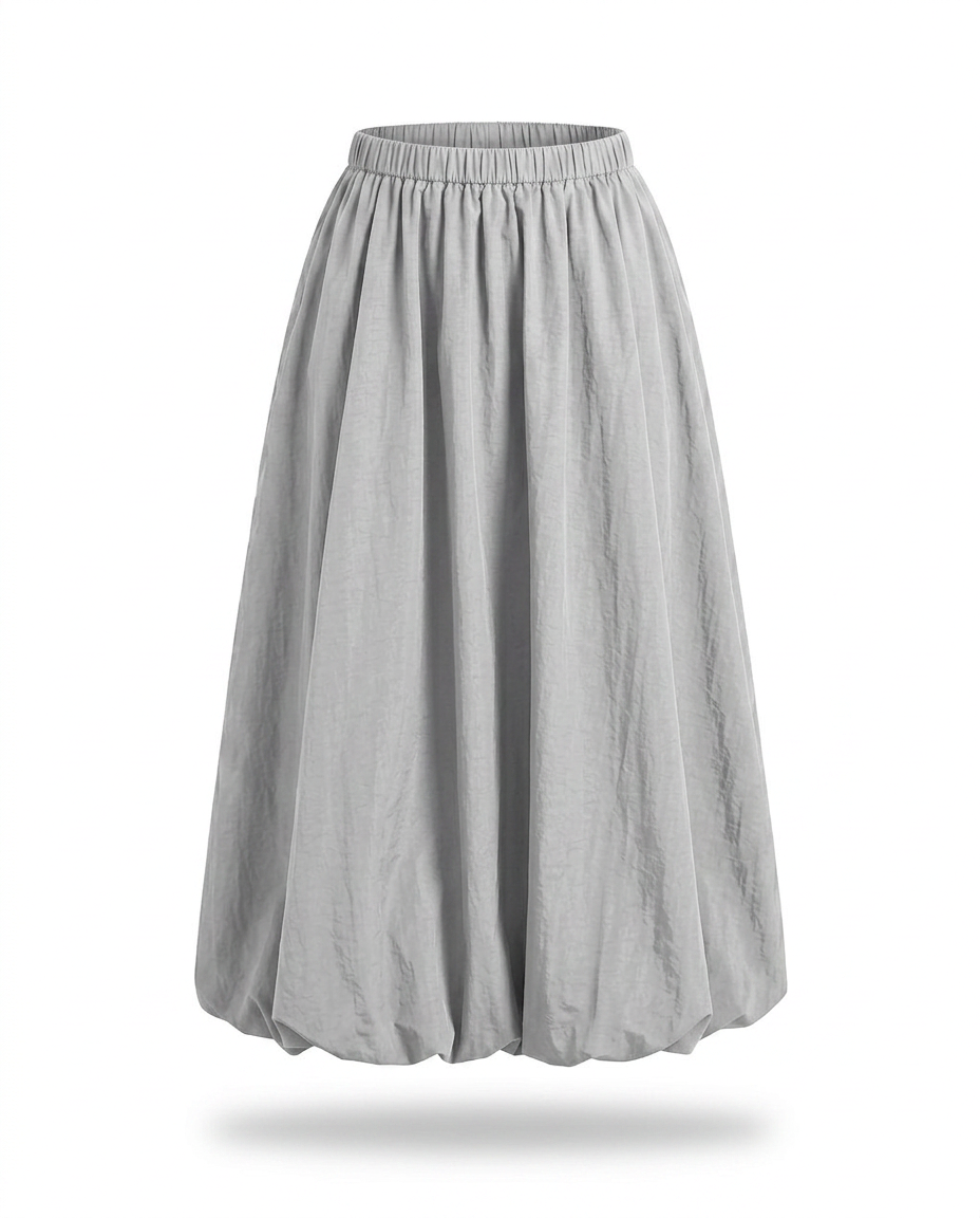Radiant A-Line Polyester Maxi Skirt Boho Brown