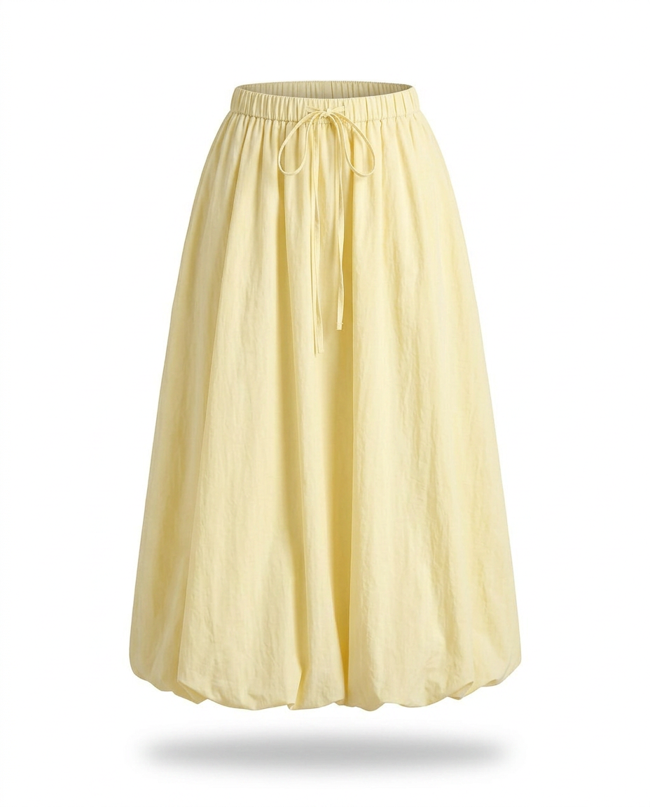 Radiant A-Line Polyester Maxi Skirt Boho Brown
