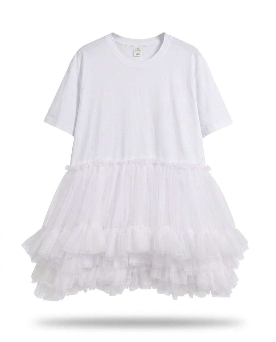 Radiant Mesh Ruffle Mini Dress Boho Brown