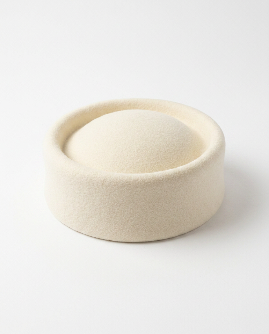 Elegant Wool Felt Pillbox Hat Boho Brown