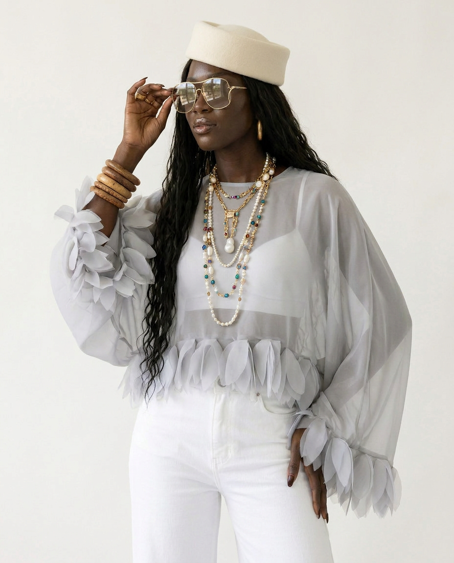 Audacious Sheer Tassel Spliced Blouse Boho Brown
