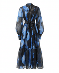 Magnetic Printed Colorblock Maxi Dress Boho Brown