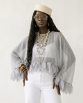 Audacious Sheer Tassel Spliced Blouse Boho Brown