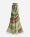 Boundless Pleated Halter Maxi Dress Boho Brown