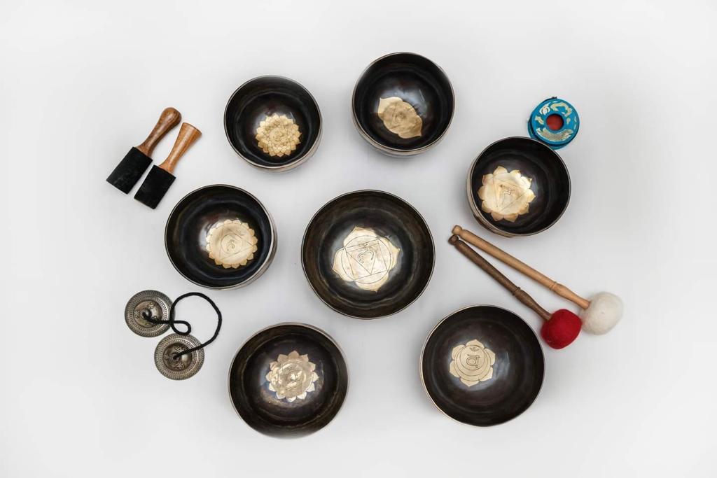 Gold Mandala Singing Bowl Set Sukha Sound Healing & Singing Bowls
