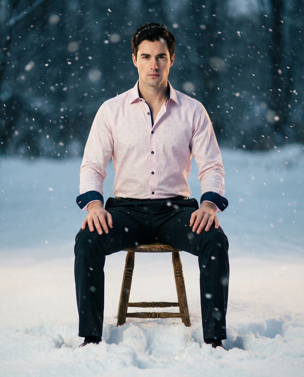 George Button-Up Shirt With Contrast Details // Pink // Contemporary Fit (Regular) LEVINAS® Official