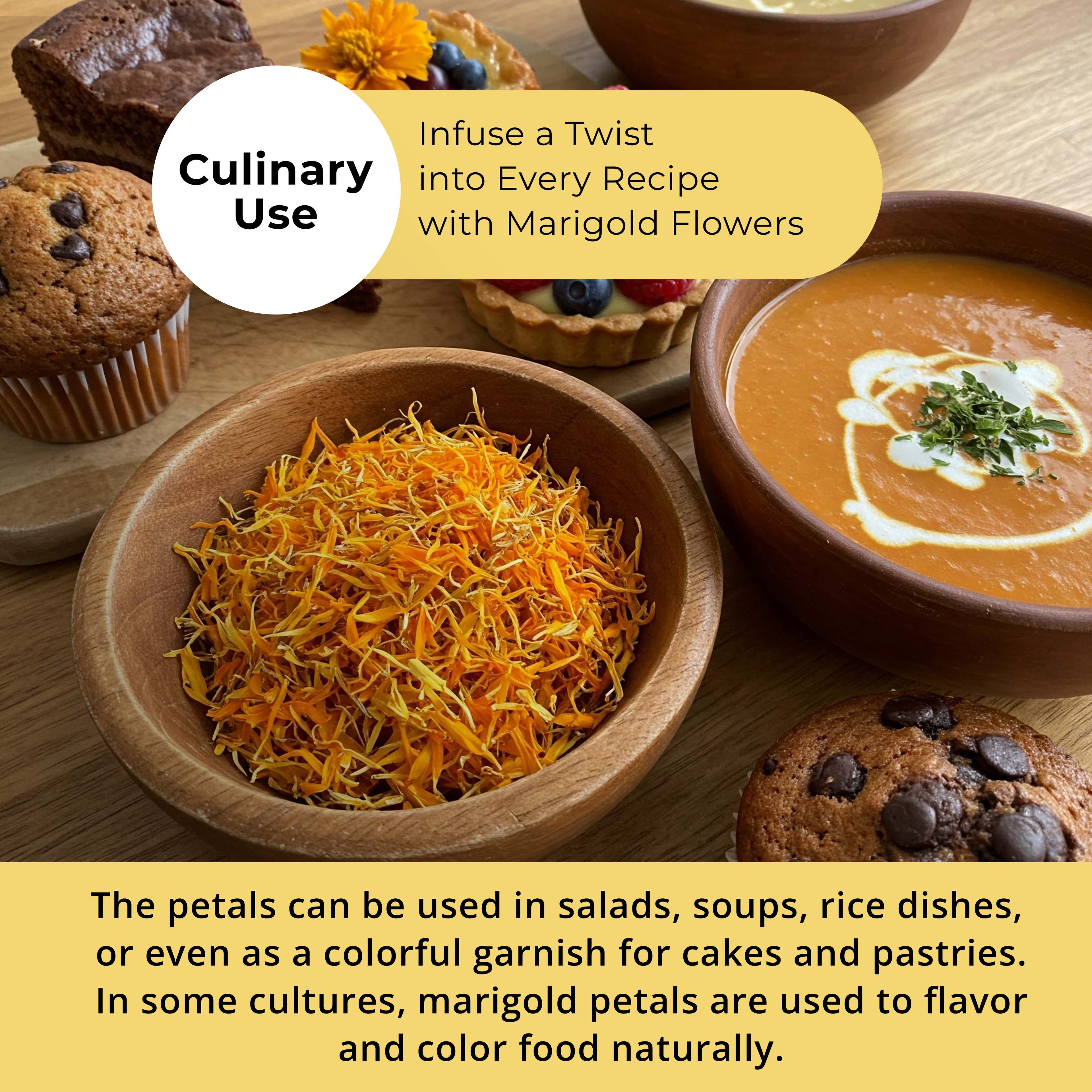 Dried Marigold Calendula flowers, Calendula Tea, 2.6oz I Calendula Officinalis | Caléndula pétalos I Akshit Pétales de Souci Bio | Flor De Calendula Akshit