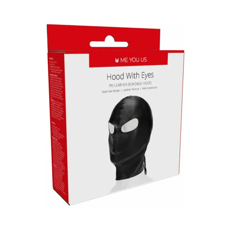 Me You Us PU Leather BDSM Hood with Eyes Adult Toy Box