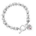 Meningitis Awareness Beaded Bracelets with Heart Burgundy Ribbon Charm The Awareness Company