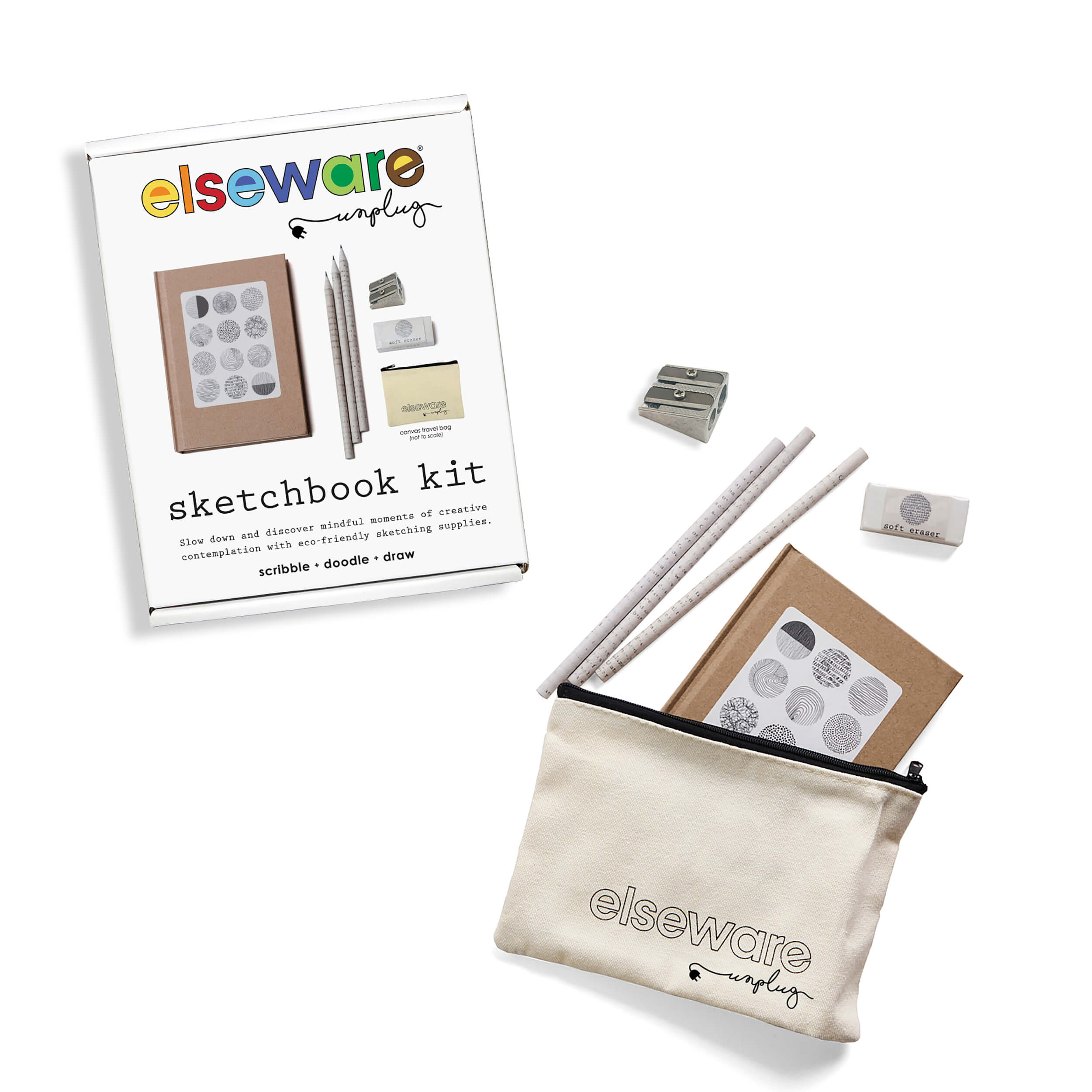 Sketchbook Art Kit - Doodle Set with Paper & Pencils elseware unplug