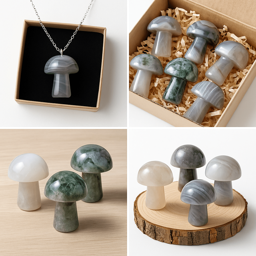 Mini Agate Crystal Mushrooms – Surprise Mix (Per LB) KREATEUR MIAMI