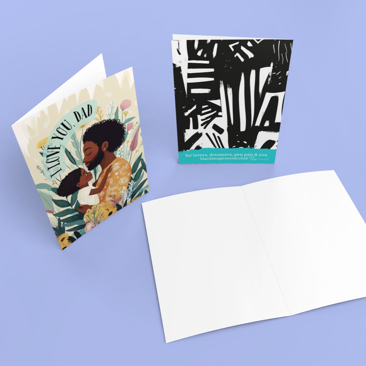 Father’s Day or General Appreciation Card - Dad and Child - Blank Inside Black Magic Social Club