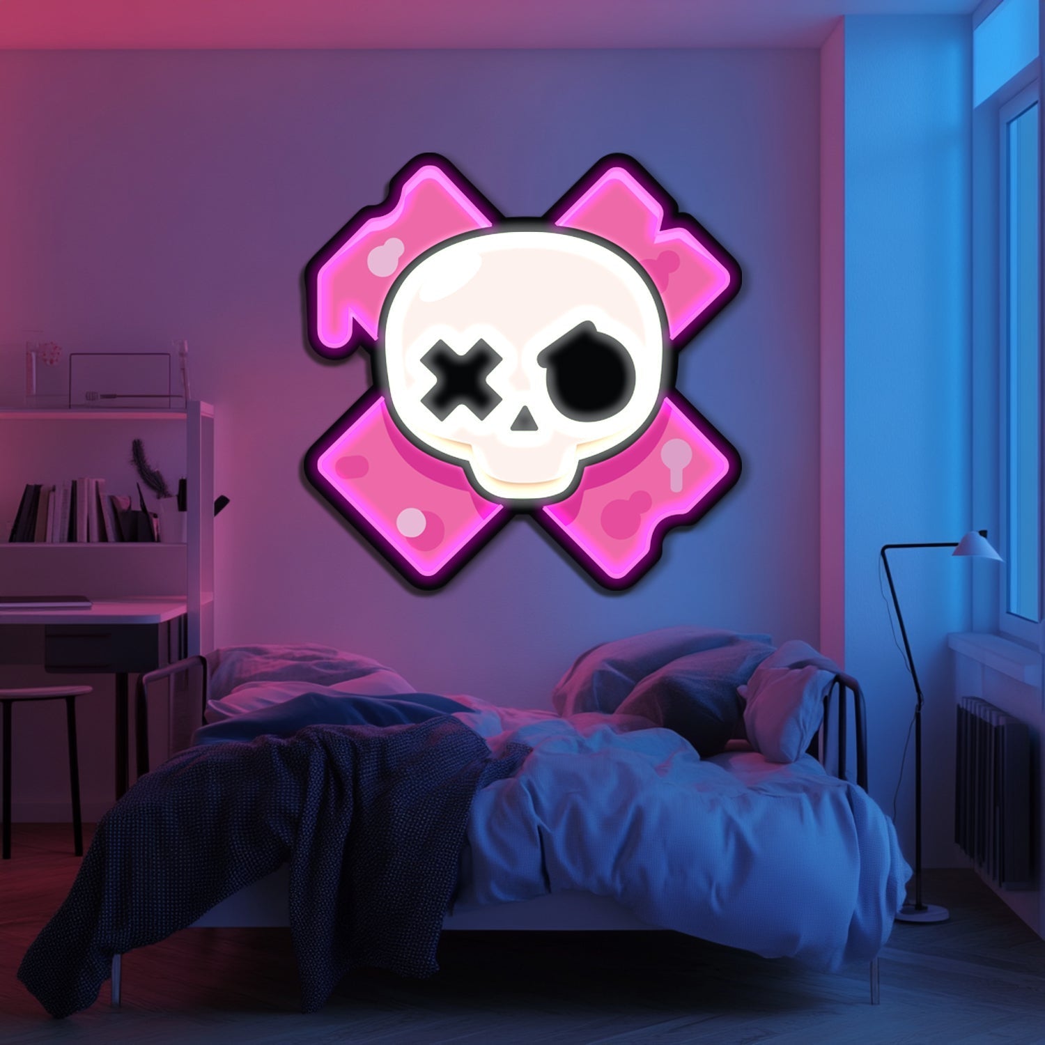 UV Printed Skull Neon Wall Art- LV0109 Liviqon.co