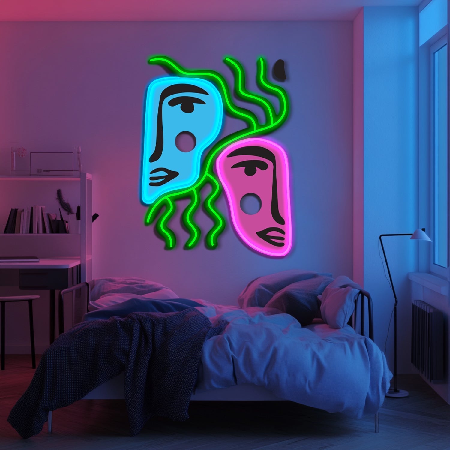 UV Printed Abstact Neon Wall Art- LV0116 Liviqon.co