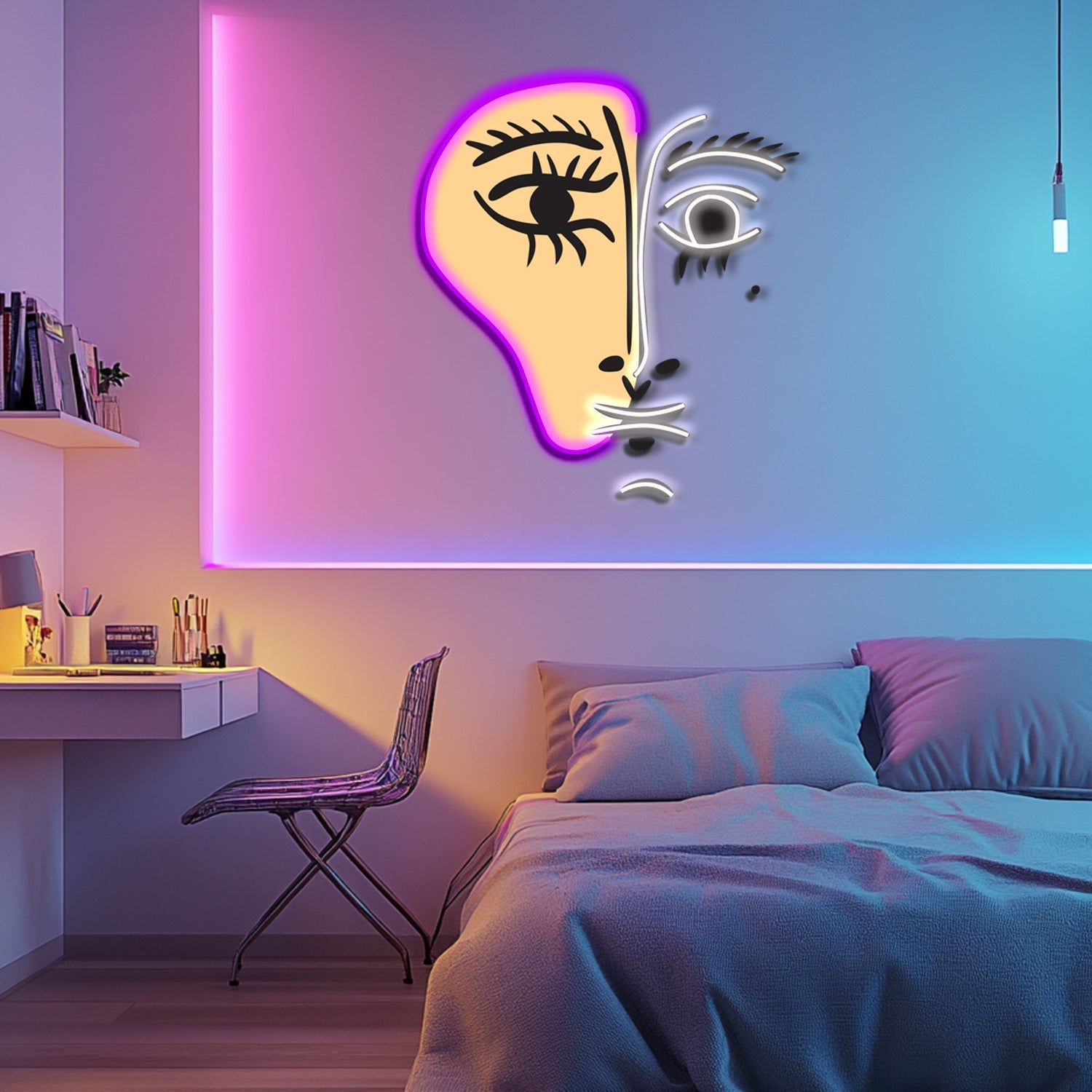 UV Printed Abstact Neon Wall Art- LV0112 Liviqon.co