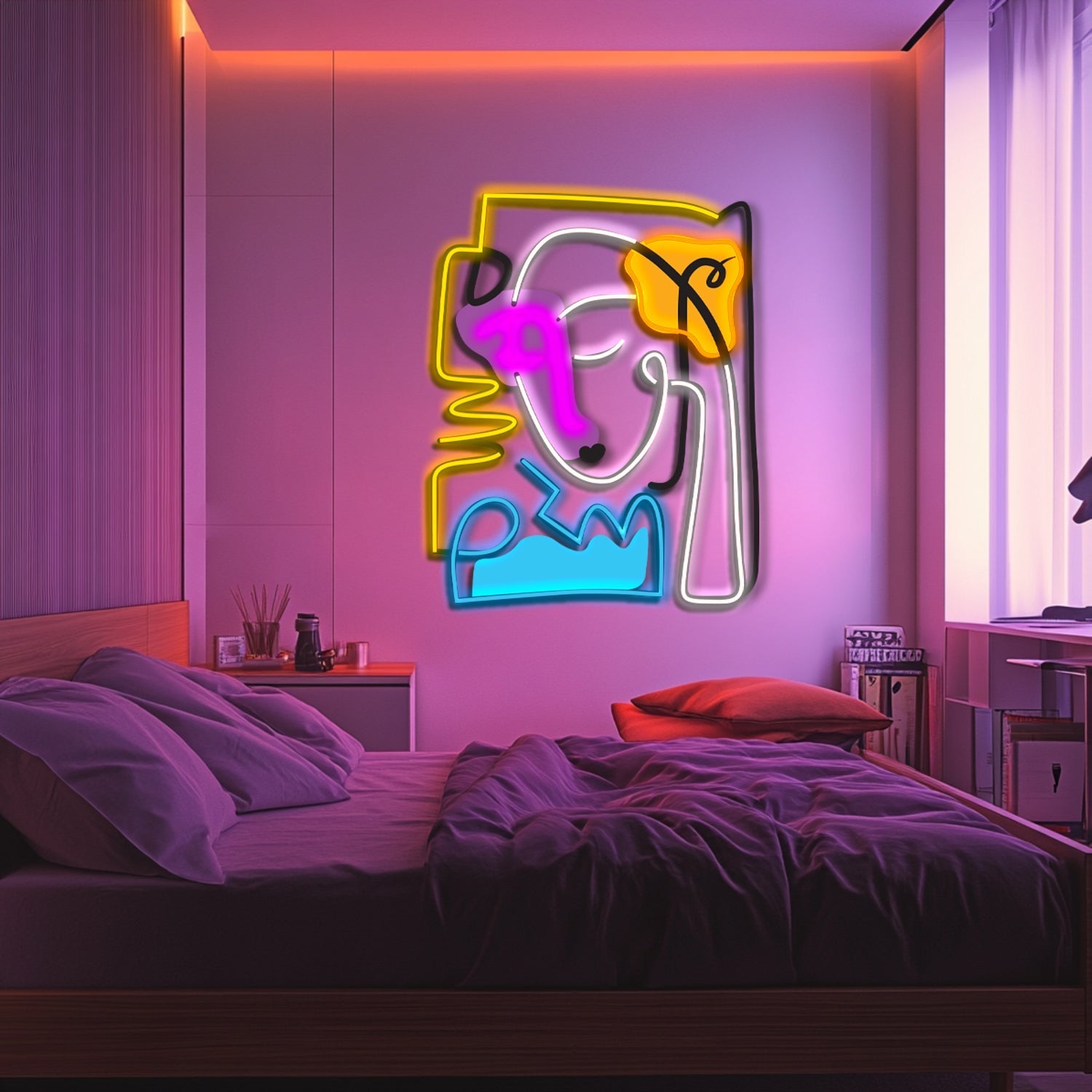 UV Printed Abstact Neon Wall Art- LV0110 Liviqon.co