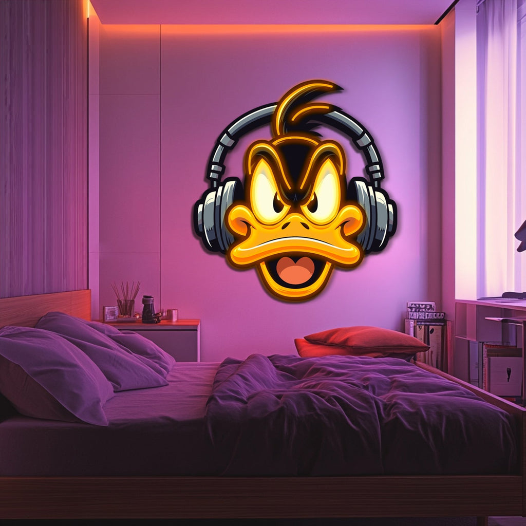 UV Printed Duffy Duck Neon Wall Art- LV0104 Liviqon.co
