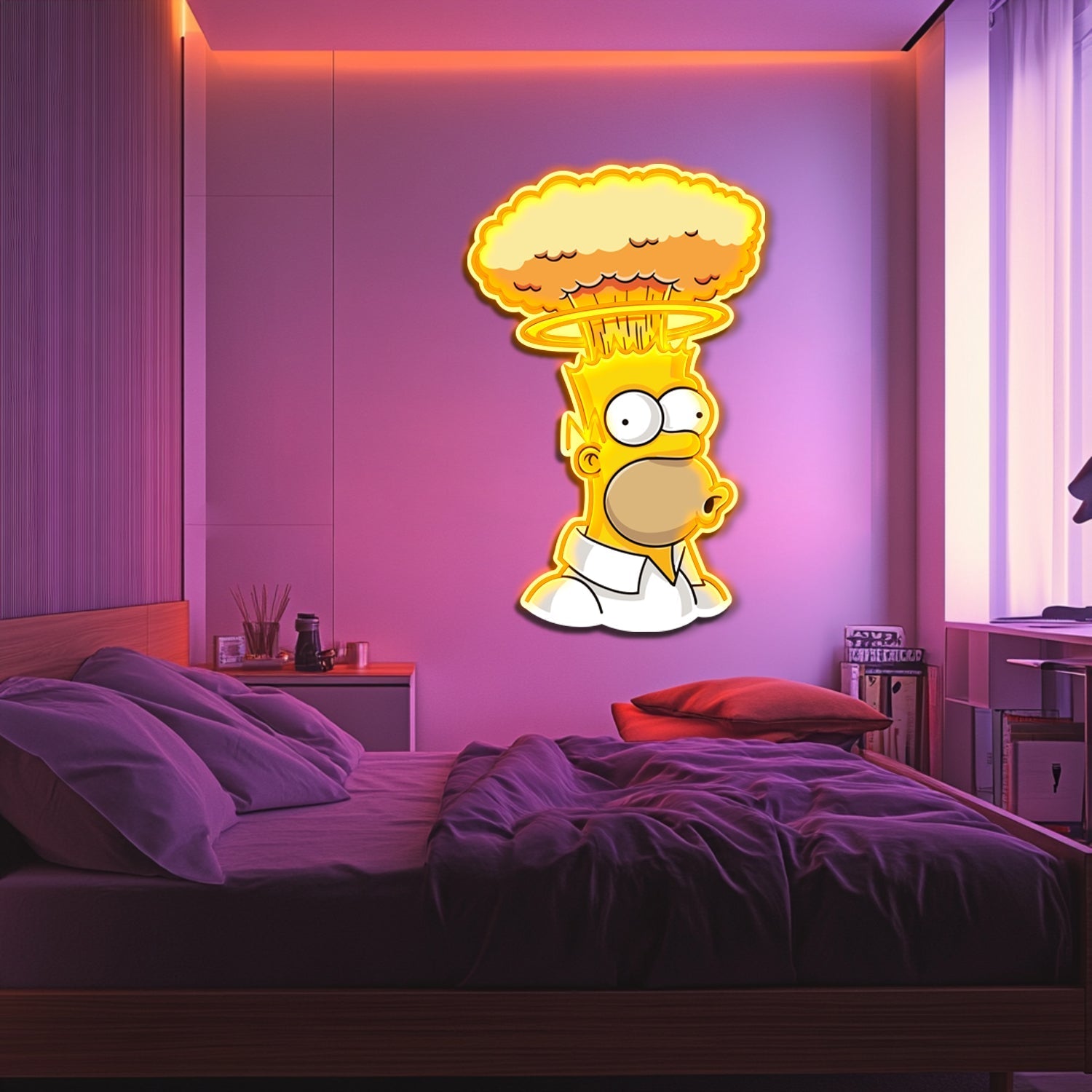 UV Printed Simpsons Neon Wall Art- LV0092 Liviqon.co