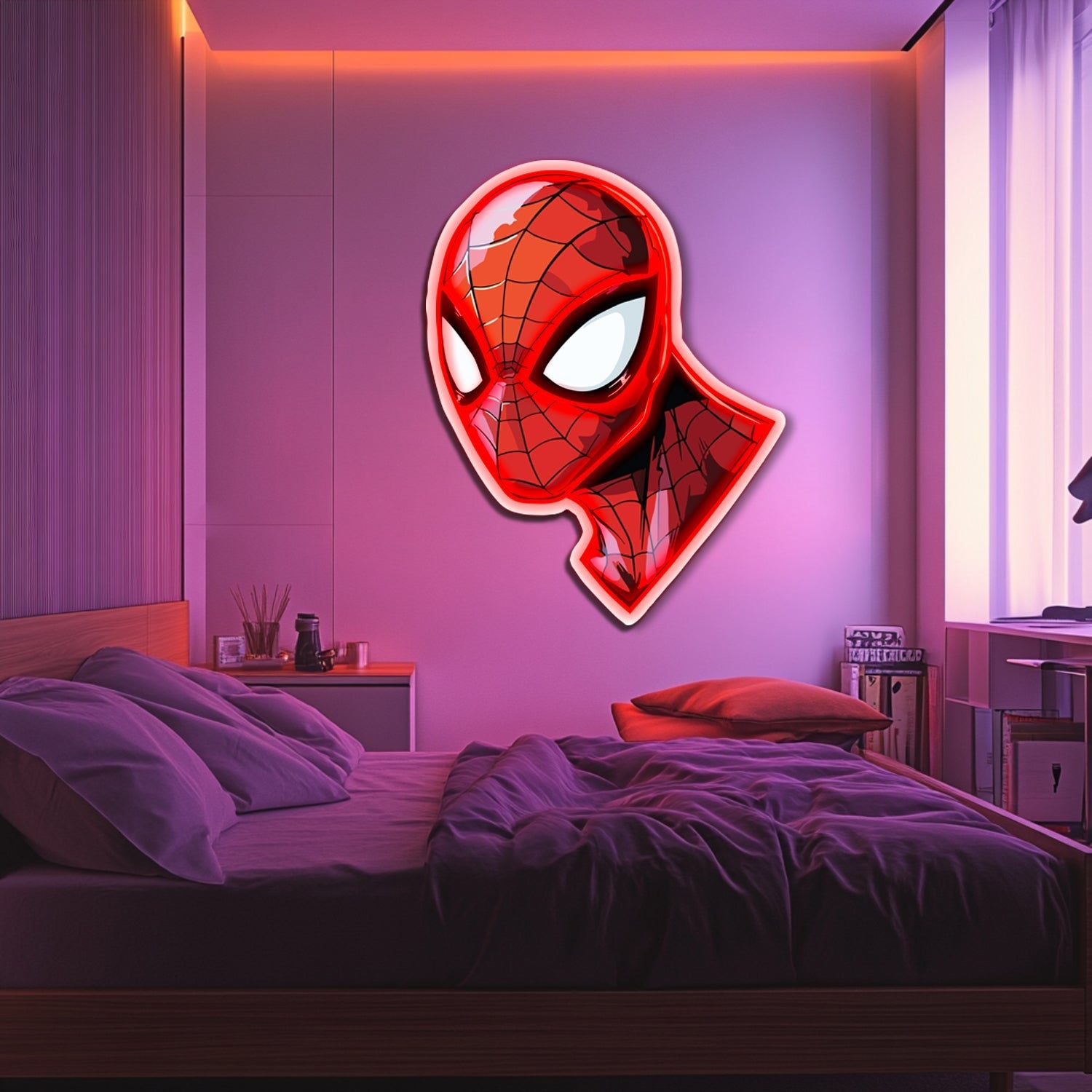 UV Printed Spider-Man Neon Wall Art- LV0086 Liviqon.co