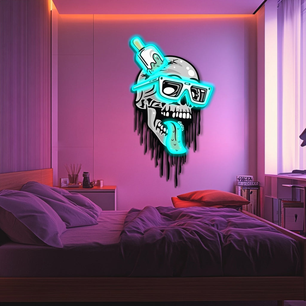 UV Printed Skull Neon Wall Art- LV0102 Liviqon.co