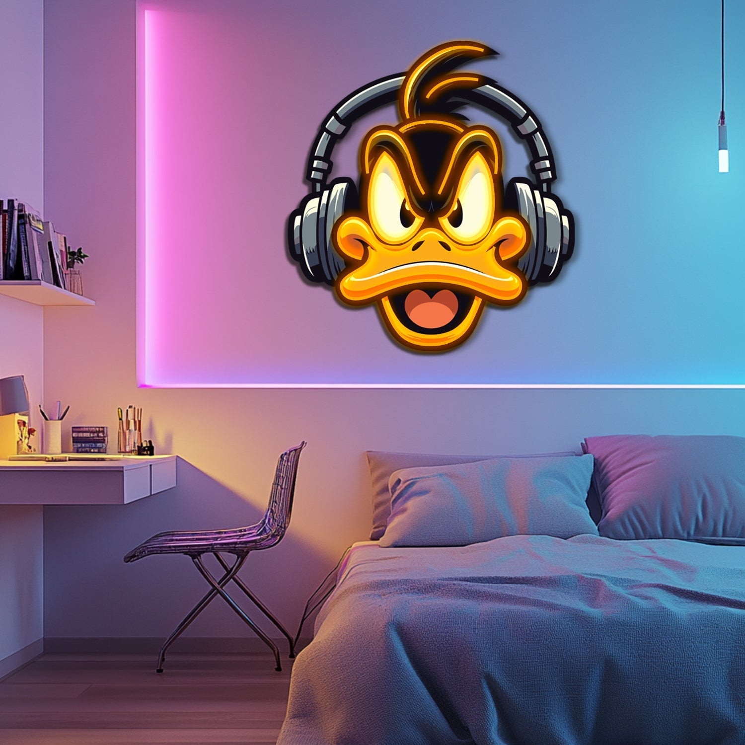 UV Printed Duffy Duck Neon Wall Art- LV0104 Liviqon.co