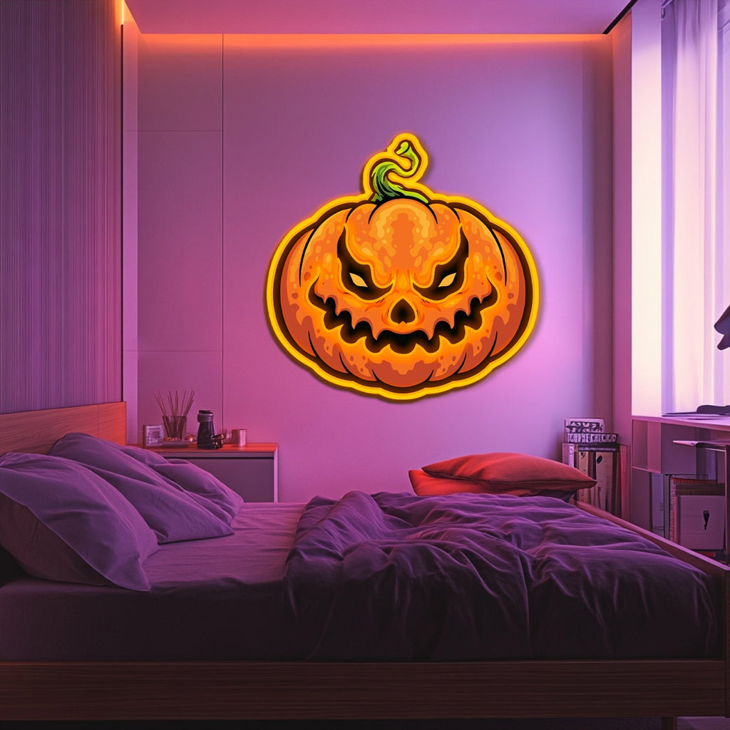 UV Printed Pumpkin Neon Wall Art- LV0106 Liviqon.co