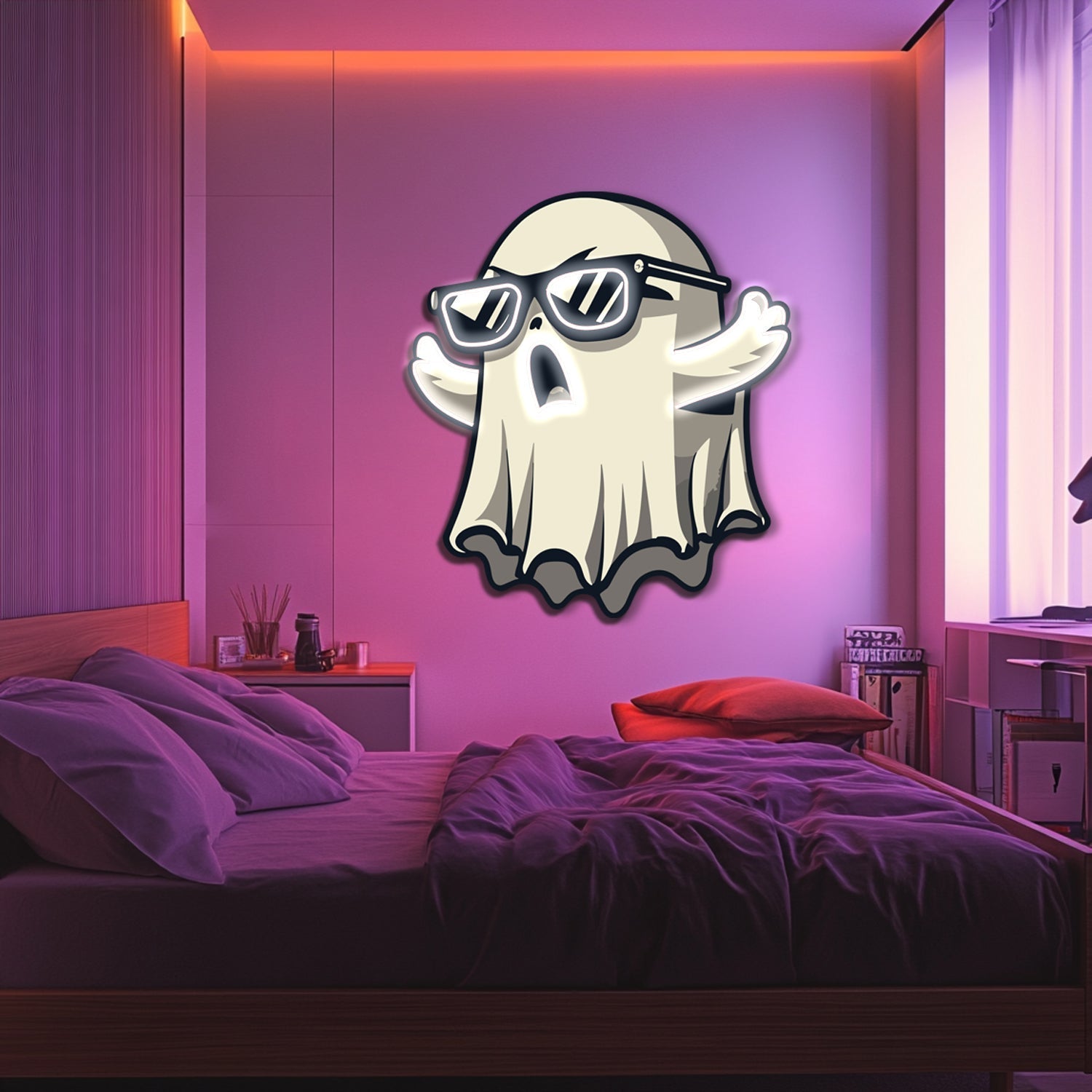 UV Printed Ghost Neon Wall Art- LV0108 Liviqon.co