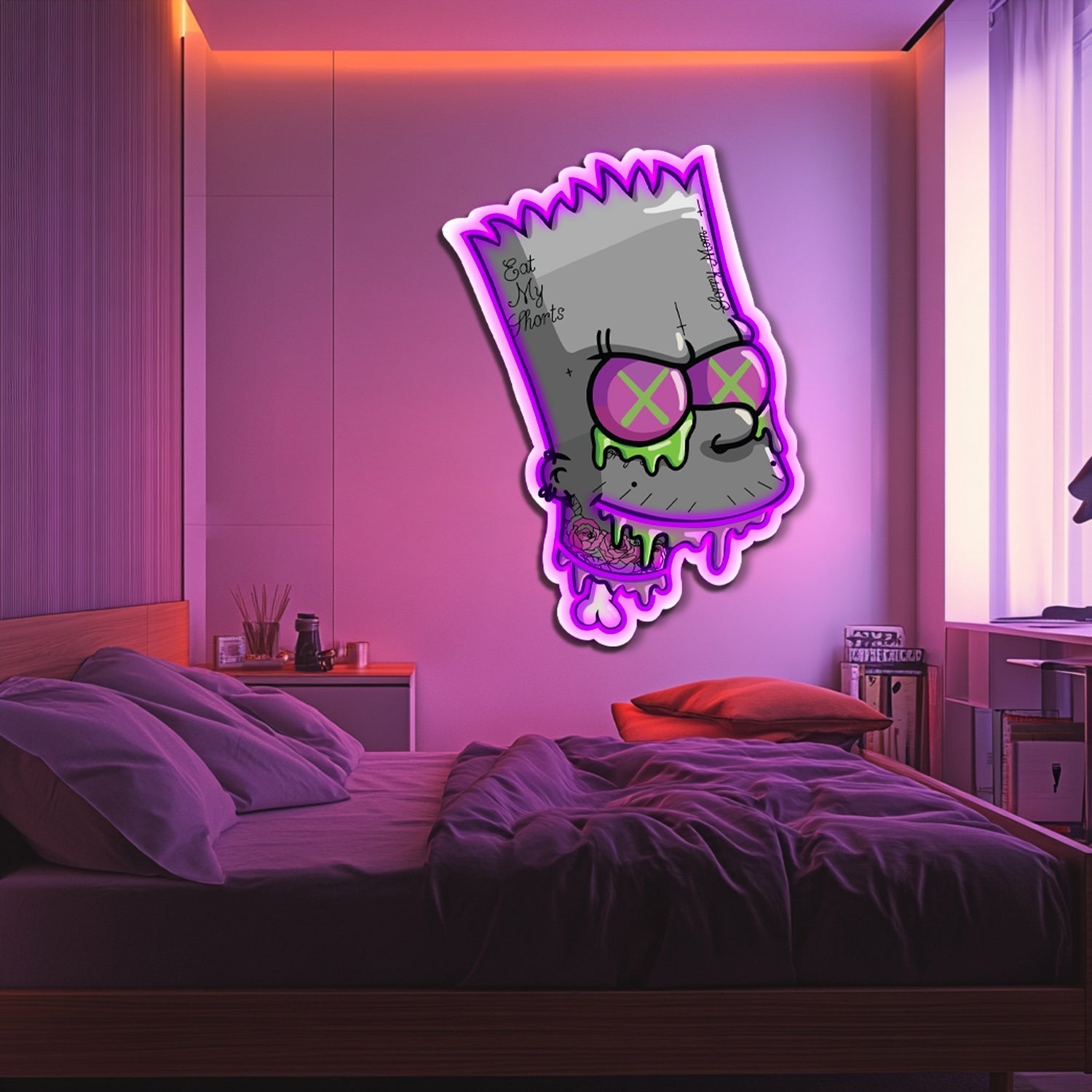 UV Printed Simpsons Neon Wall Art- LV0118 Liviqon.co