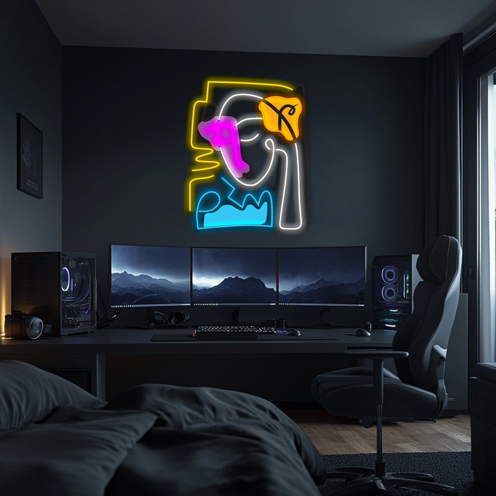 UV Printed Abstact Neon Wall Art- LV0110 Liviqon.co