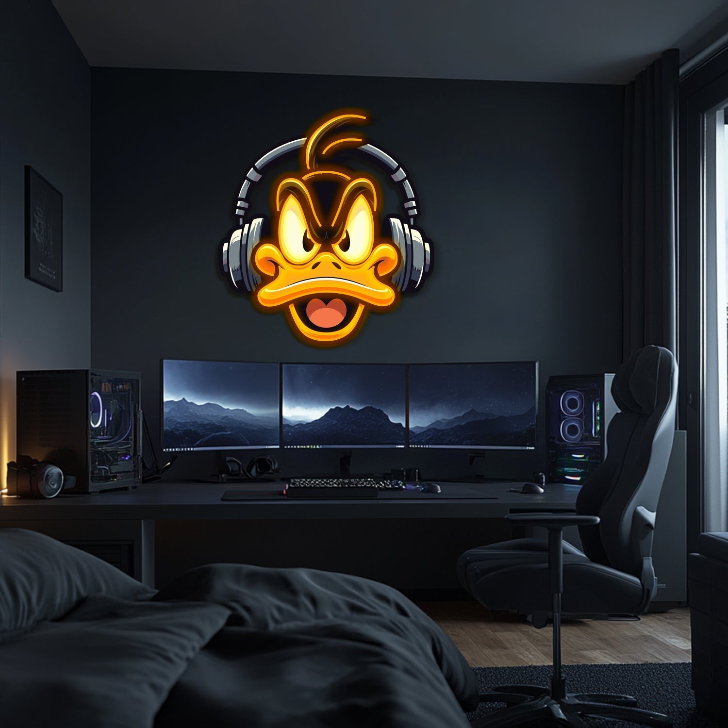 UV Printed Duffy Duck Neon Wall Art- LV0104 Liviqon.co
