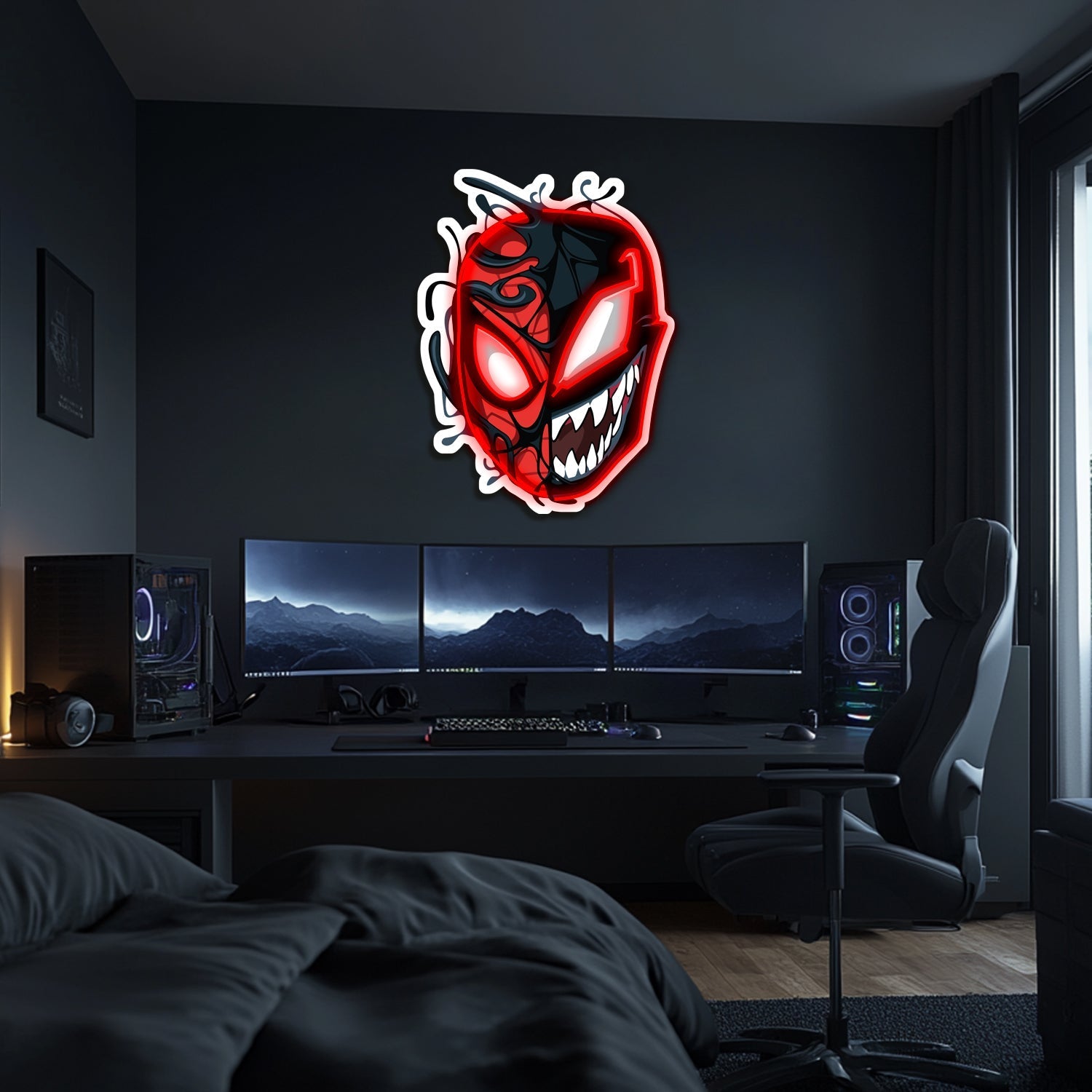UV Printed Spider-Man Venom Neon Wall Art- LV0094 Liviqon.co