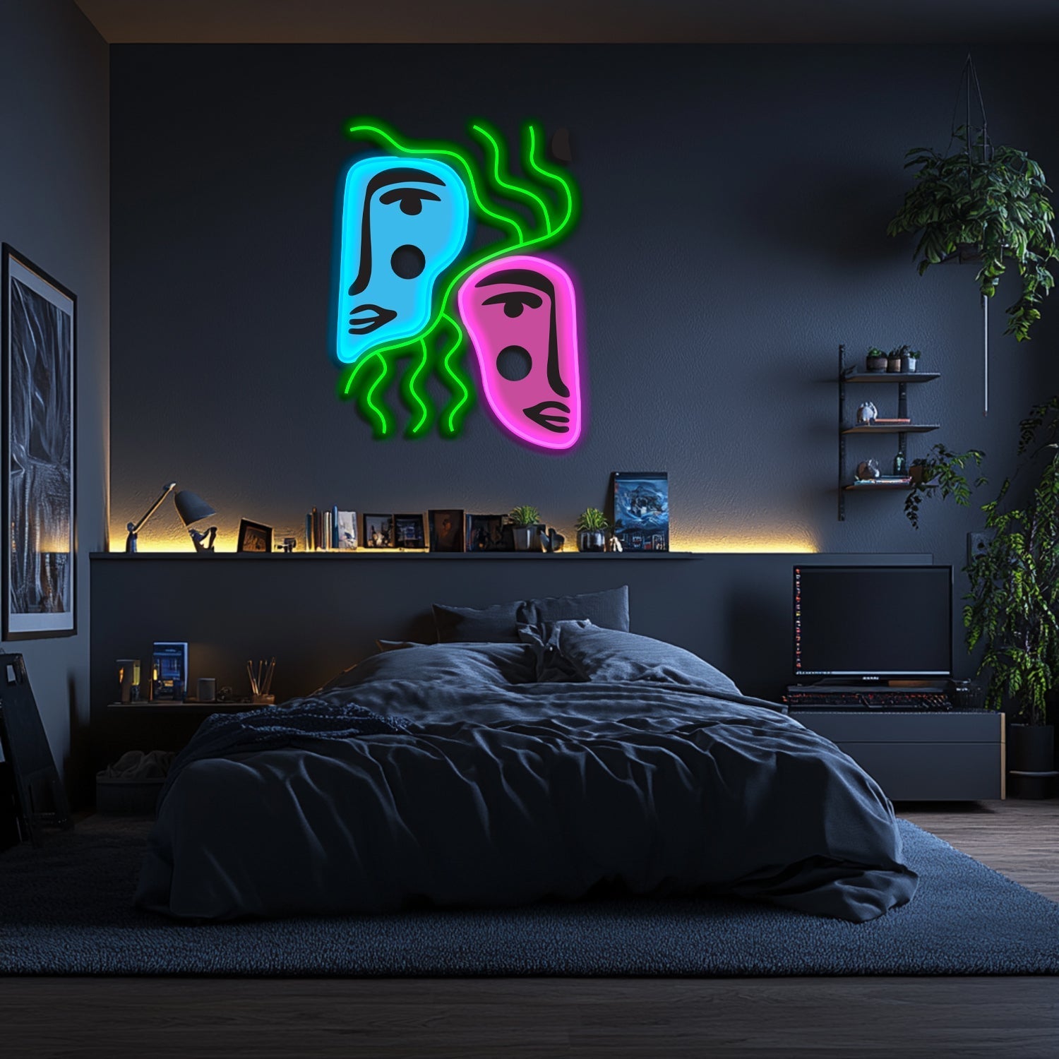 UV Printed Abstact Neon Wall Art- LV0116 Liviqon.co