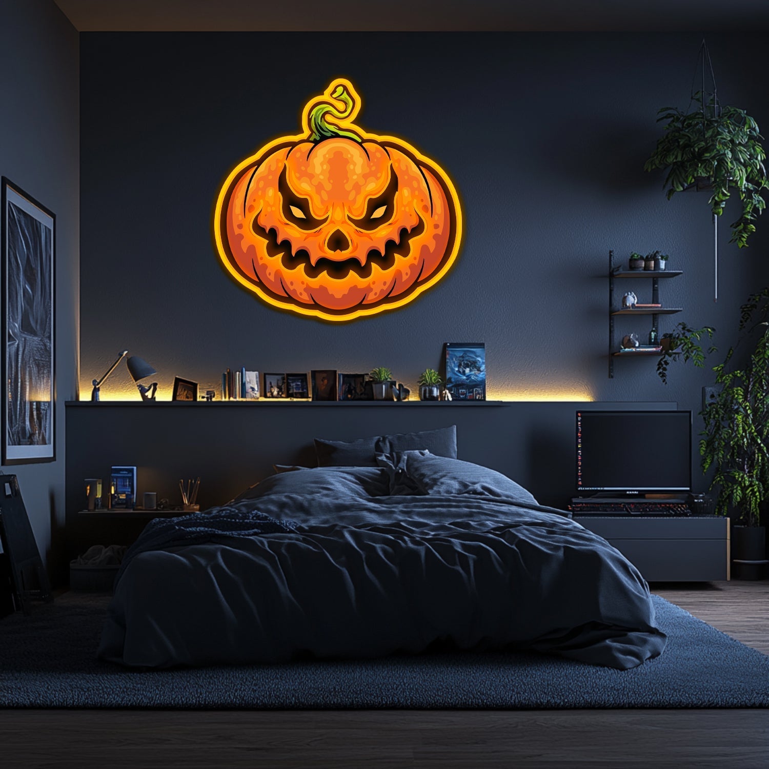 UV Printed Pumpkin Neon Wall Art- LV0106 Liviqon.co