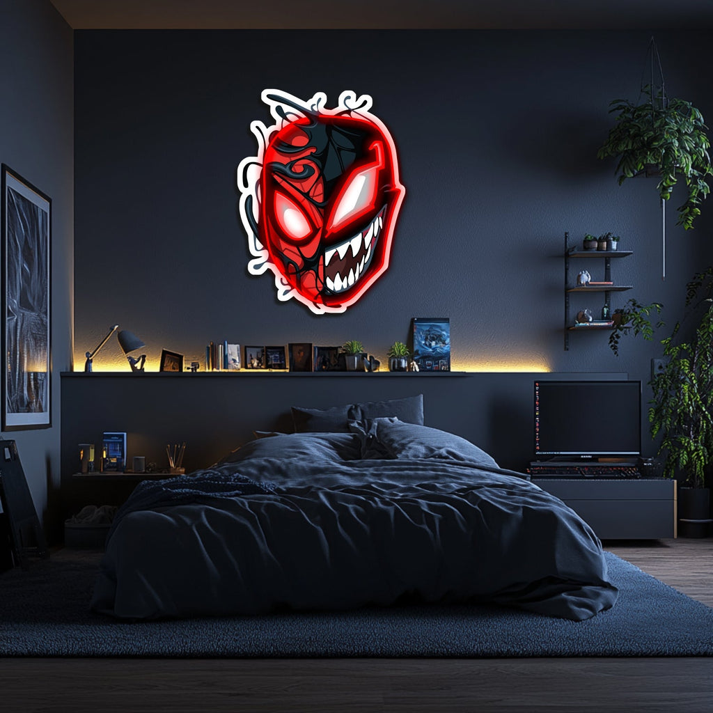 UV Printed Spider-Man Venom Neon Wall Art- LV0094 Liviqon.co