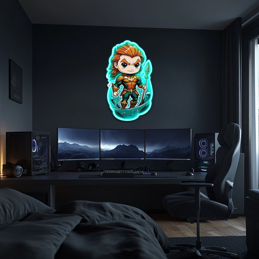 UV Printed Aquaman Neon Wall Art- LV0088 Liviqon.co