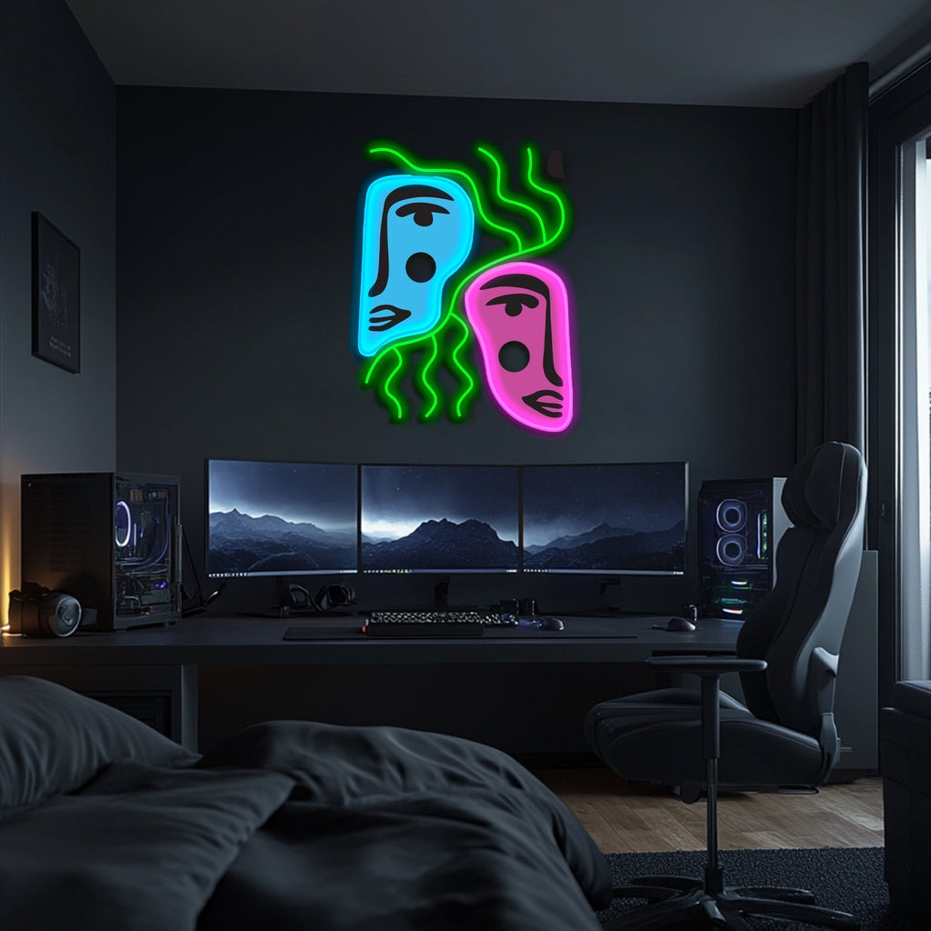 UV Printed Abstact Neon Wall Art- LV0116 Liviqon.co