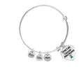 Mom Ovarian Cancer Awareness Heart Charm Retractable Bracelets The Awareness Company