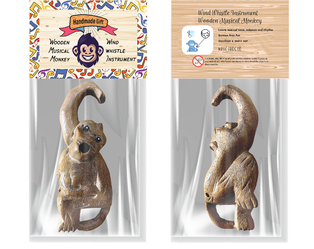 Wooden Musical Whistle Monkey Instrument Music Frog Co