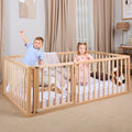 Full Montessori Floor Bed Frame for Toddlers with Fence Goodevas B2B